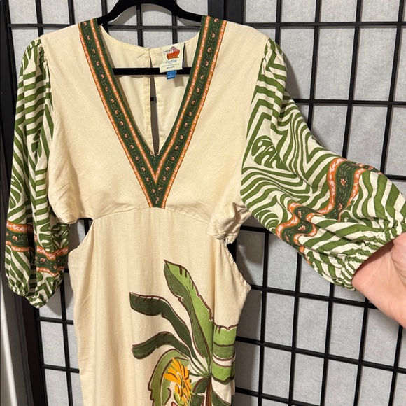 Farm Rio x Anthropologie Palm V-Neck Midi Dress size XL - Picture 5 of 14